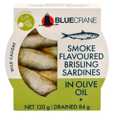 Blue Crane Smoke Flavoured Brisling Sardines In Olive Oil 120g