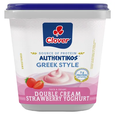Clover Greek Style Double Cream Strawberry Yoghurt 750g