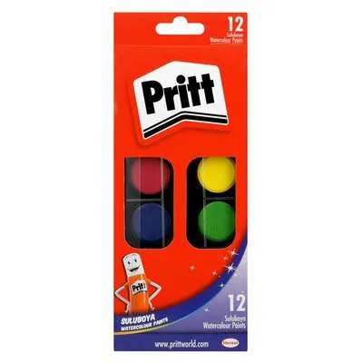 Pritt 12 Watercolours Paint & Brush Set