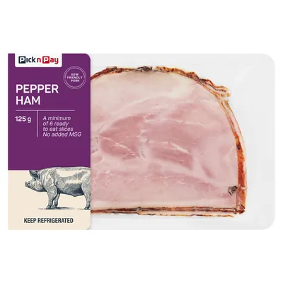 PnP Sliced Peppered Ham 125g