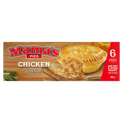 Mama's Pies Frozen Chicken Pies 6 Pack