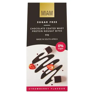 Miam Strawberry Flavour Whey Nougat Protein Bar 50g