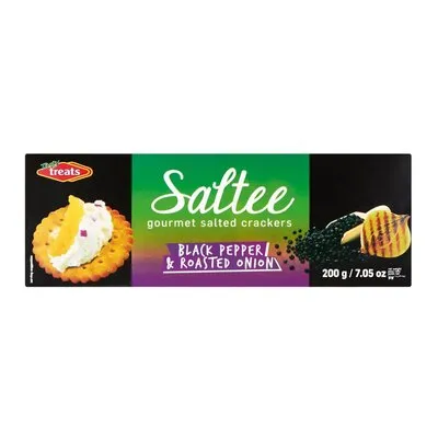 Tasty Treats Saltee Black Pepper & Onion 200g