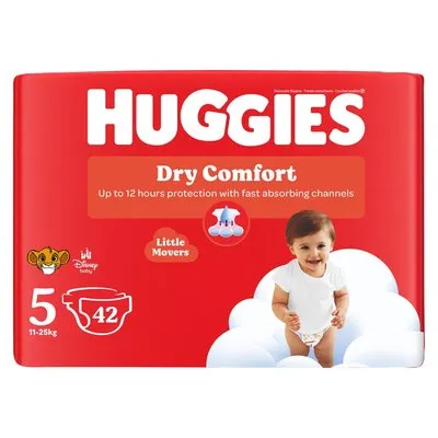 Huggies Dry Comfort Nappies Value Pack S5 42 Pack