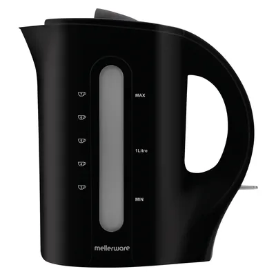 Mellerware Corded Plastic Black Kettle 1.7L