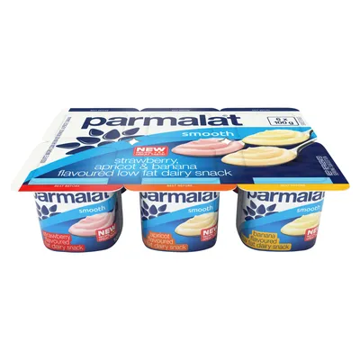 Parmalat Strawberry, Apricot & Banana Dairy Snack 6 x 100g