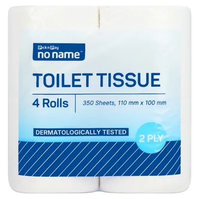 No Name 2 Ply 350 Sheets Toilet Paper 4 Pack