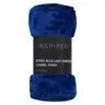 Inspired Petrol Blue Leaf Embossed Flannel Throw 150cm x 200cm