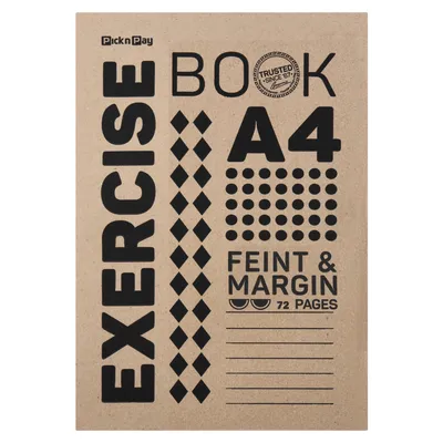PnP A4 72 Page Feint & Margin Exercise Book