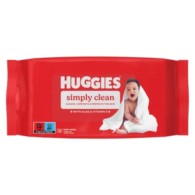 Huggies Simply Clean Baby Wipes 72 Pack