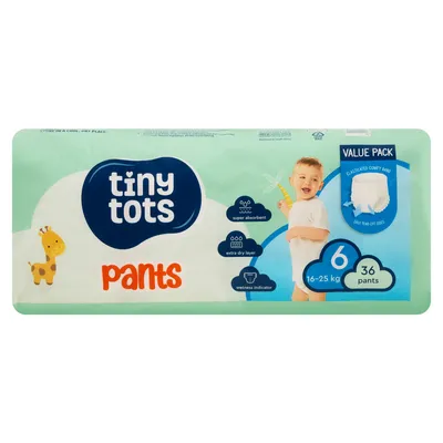 Tiny Tots Size 6 Pants 36 Pack