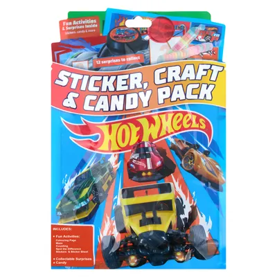 Candy Toys Hot Wheels Sticker Craft & Candy Pack