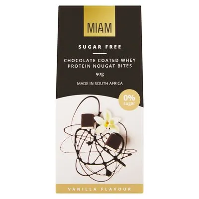 Miam Vanilla Flavour Whey Nougat Protein Bar 50g