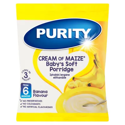Purity Banana Flavour Cream Of Maize Baby's Soft Porridge 400g