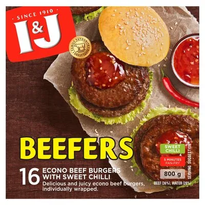 I&J Beefers Burger Sweet Chilli 800g