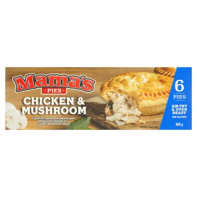 Mama's Chicken & Mushroom Pies 6 Pies