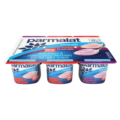 Parmalat Strawberry & Mixed Berry Dairy Snack 6 x 100g