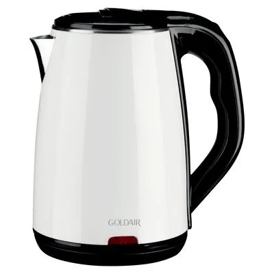 Goldair White Stainless Steel Deluxe Cool Touch Kettle 1.7L