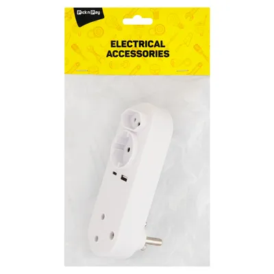 PnP 3 Way Adaptor + 2 Usb