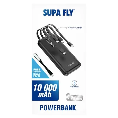 Superfly Powerbank 10000 mah With Four Cables