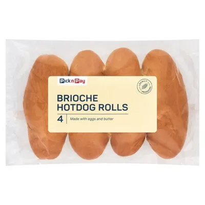 PnP Brioche Hotdog Rolls 4 Pack