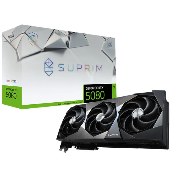 MSI GeForce RTX 5080 16GB SUPRIM SOC Graphics Card