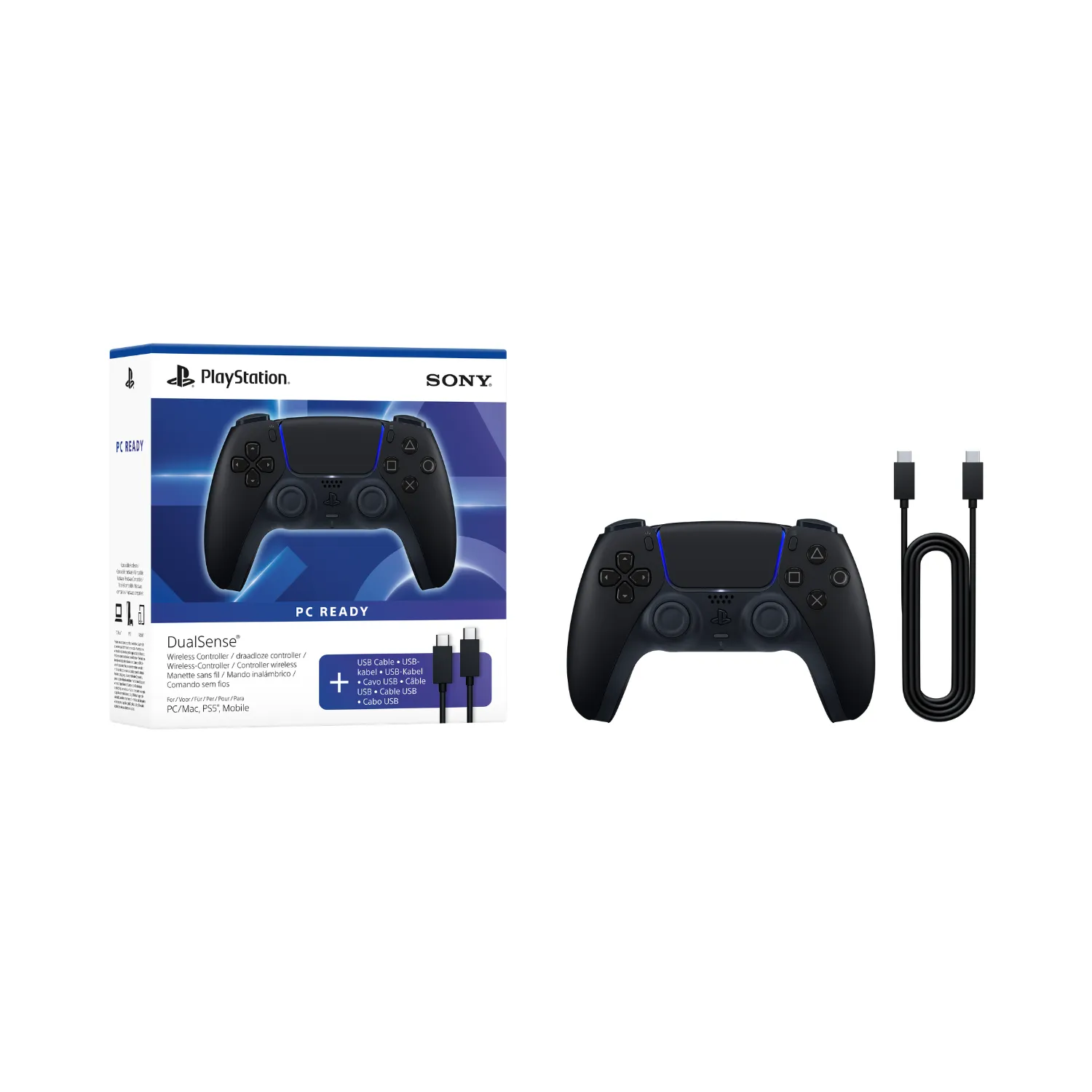 Sony Playstation 5  DualSense™ Wireless Controlle + Type-C Cable - Midnight Black