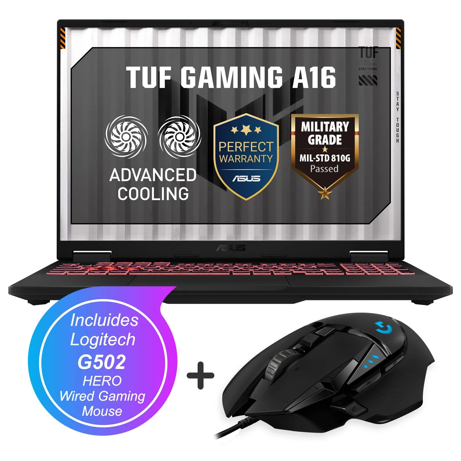ASUS | TUF A16 | 16" FHD+ | AMD Ryzen 9 | 16GB DDR5 RAM | 1TB NVMe SSD | Nvidia RTX5060 8GB Gaming …