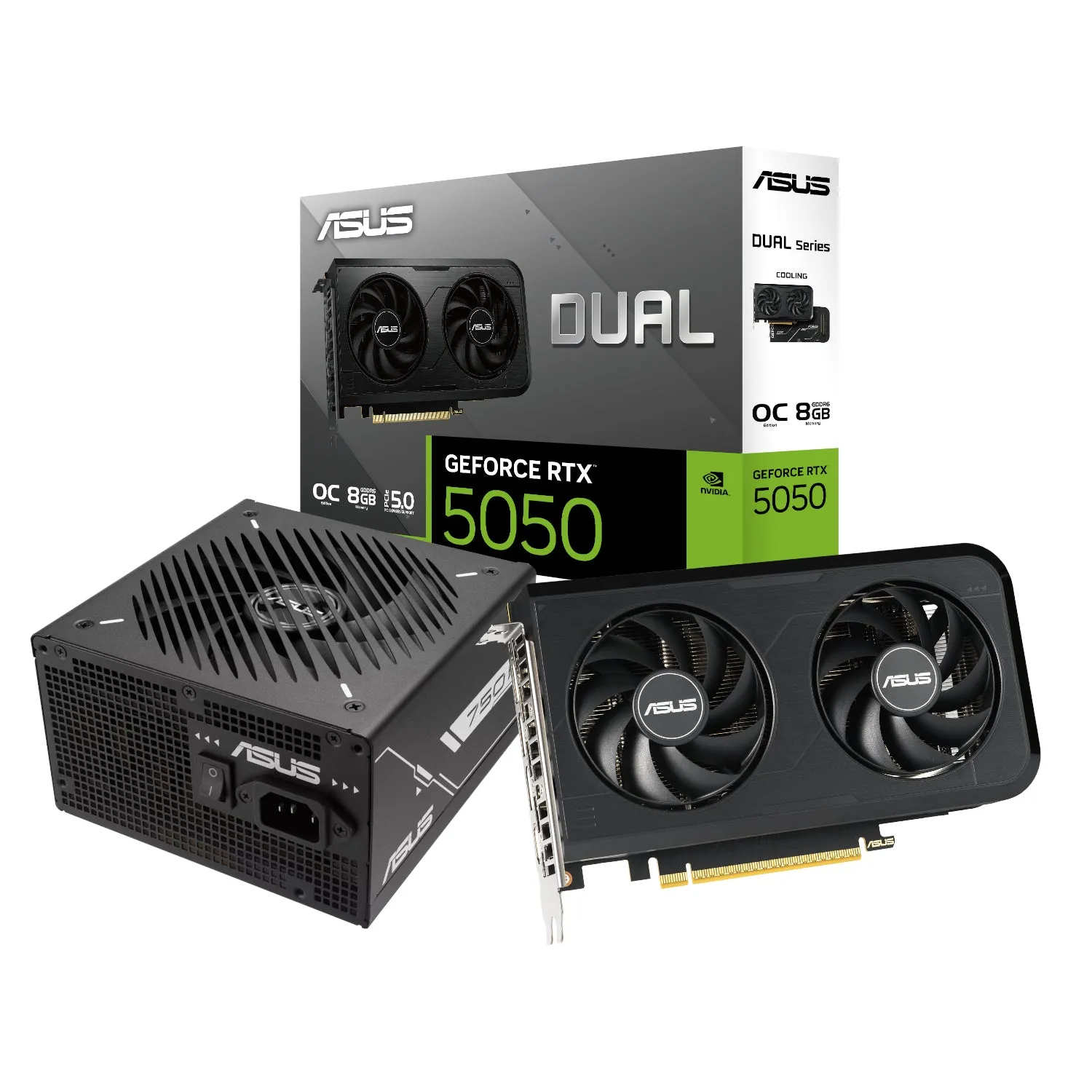 Asus Nvidia GeForce RTX 5050 OC Edition and 750W 80 PLUS Bronze Non-Modular Power Supply Bundle