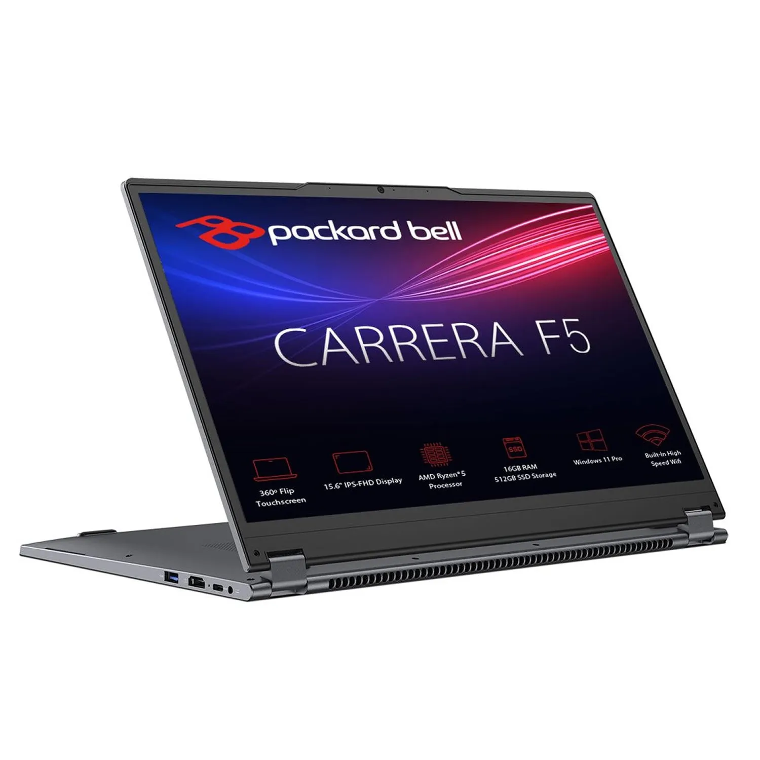 Packard Bell | Carrera Flex 5 | AMD Ryzen 5 | 15.6" FHD Touch | 16GB RAM | 512GB SSD | 2-in-1 Laptop