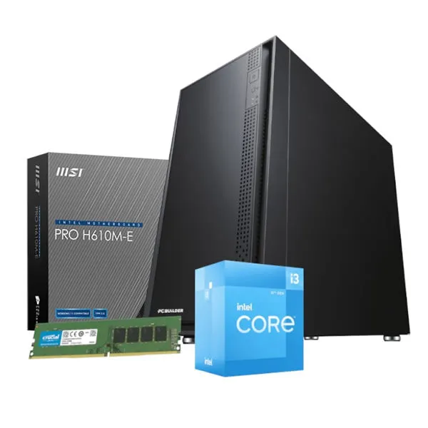 PCBuilder Intel i3-12100 OFFICE MASTER Core Windows 11 Pro Desktop PC