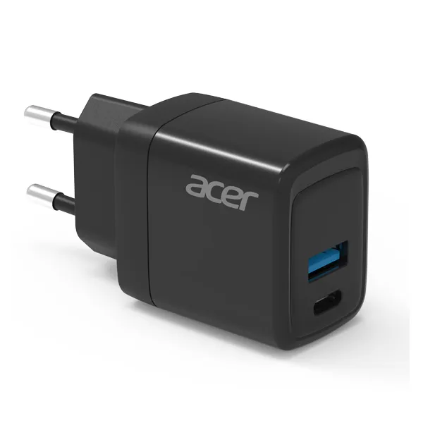 Acer OPS550BK 30W GaN Charger EU Plug Compact Fast Charger with Dual Port Output (USB-C + USB-A 3.0…