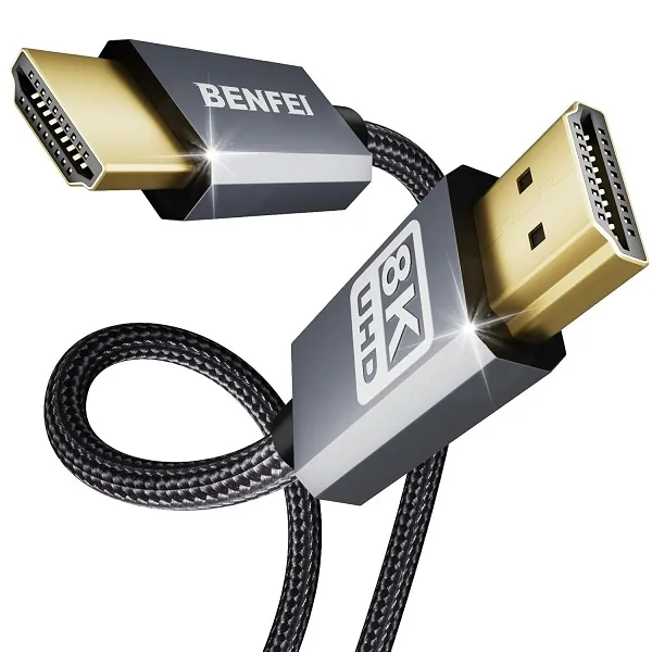 BENFEI HDMI Male-to-Male 8K@60Hz 3m Cable Aluminum Shell Nylon Braided, Gold-Plated Connectors and …
