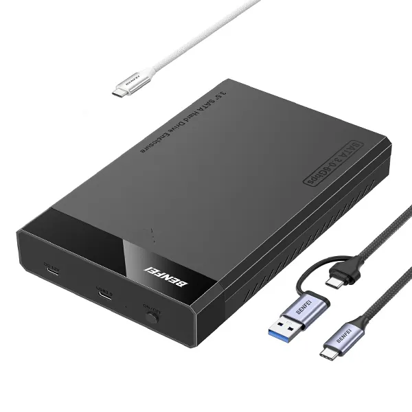 BENFEI 000410K USB-A / C 3.0 Male 3.5”/2.5” SATA III 6Gbps HDD/SSD Enclosure with Supporting UASP, …