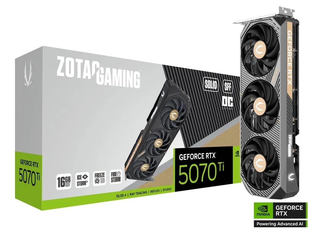 ZOTAC GAMING GeForce RTX 5070 Ti SOLID OC SFF GRAPHICS CARD