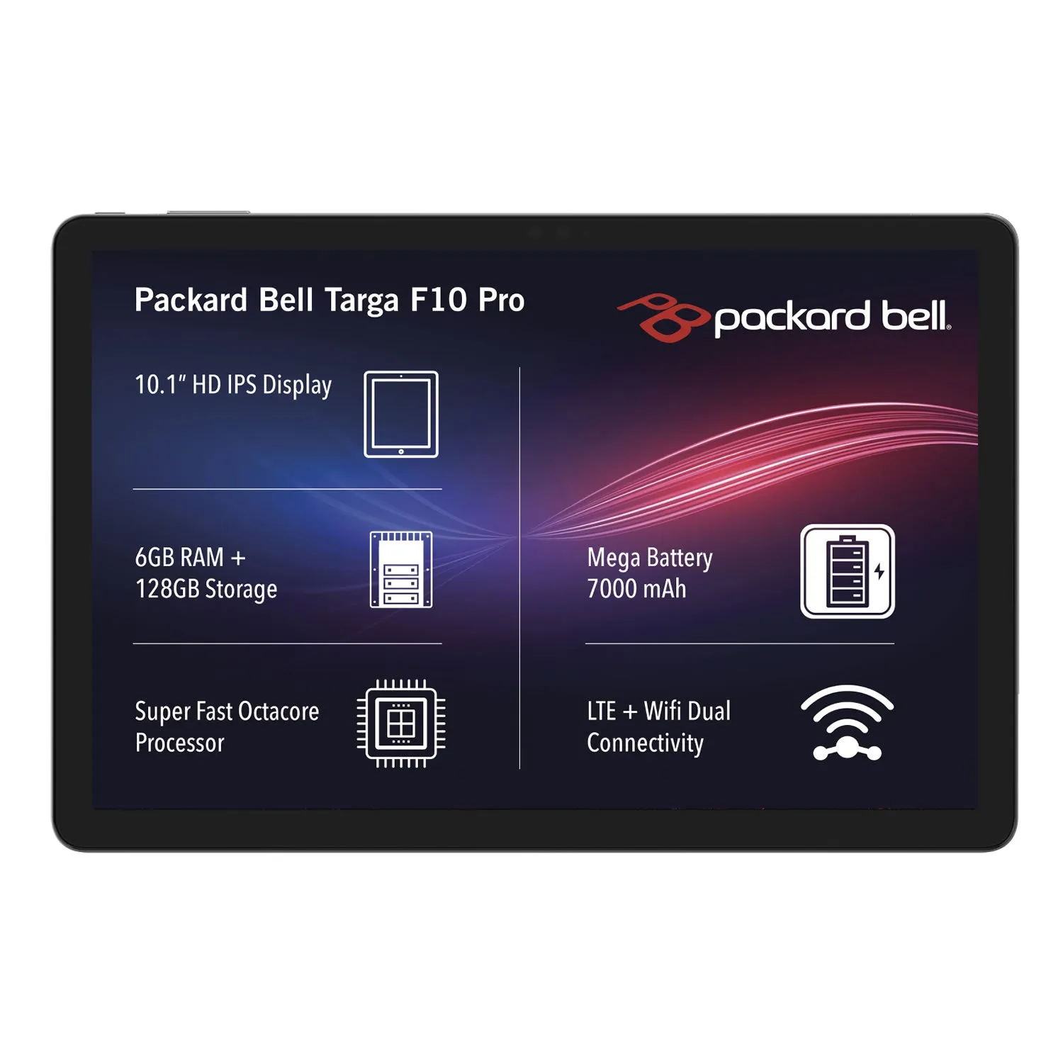 Packard Bell Targa F10 Pro | 10.1" Touch | 128GB Storage | 6GB RAM | WiFi/LTE + Tablet Plus Folio C…