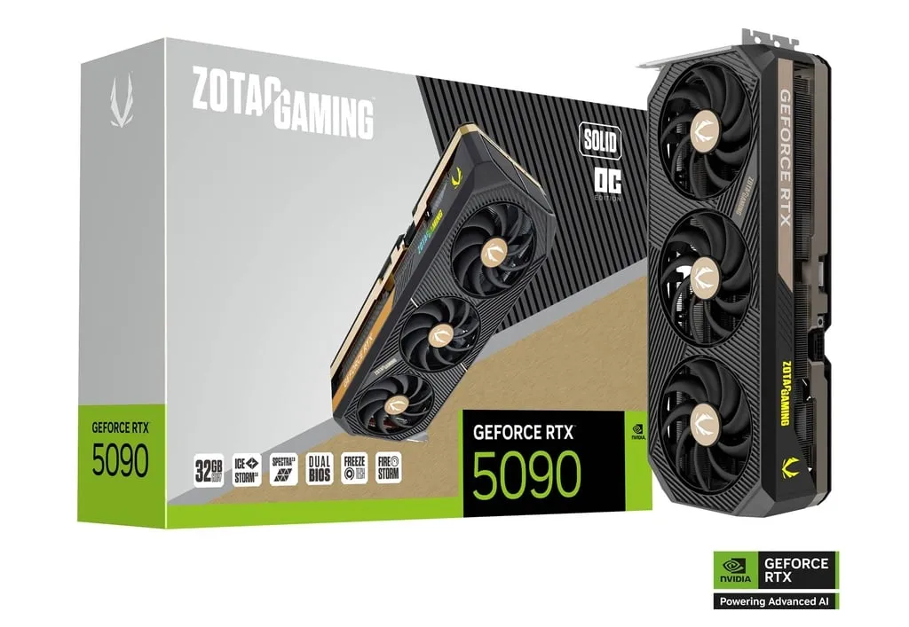 ZOTAC GAMING GeForce RTX 5090 SOLID OC 32GB GDDR7 Graphics Card