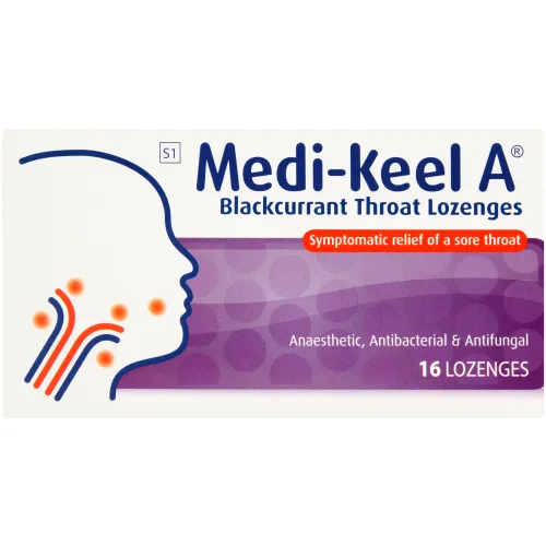 Medi-Keel A Throat Lozenges Blackcurrant 16  Lozenges