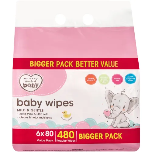 Made 4 Baby Mild & Gentle 6 pack x 80 Wipes