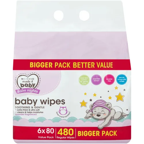 Made 4 Baby Calming Wipes 6 pack x 80 Wipes