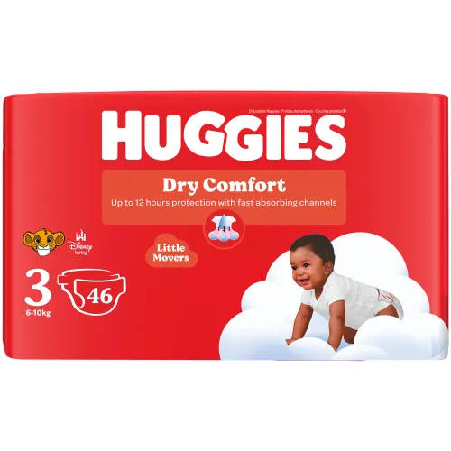 Huggies Dry Comfort Nappies Value Pack Size 3 46s