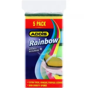 Addis Rainbow Multi Sponge Scourers 5s