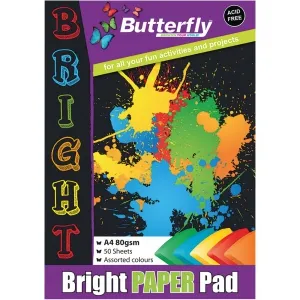 Butterfly A4 Bright Paper Pad 50s