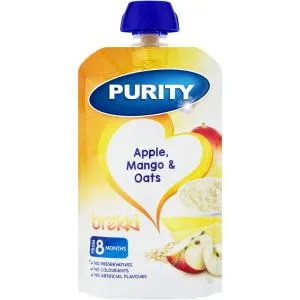 Purity Pouch Apple &amp; Juicy Mango with Oats 110ml from 6 Months