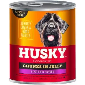 Husky Hearty Beef Chunks In Jelly Dog Food 775g