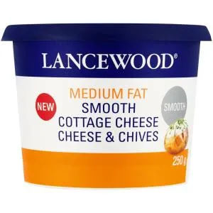 Lancewood Smooth Cheese&amp;Chives Cottage Cheese 250g