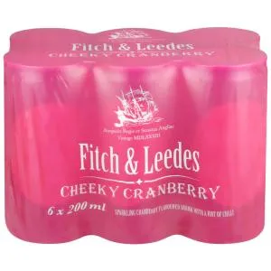Fitch &amp; Leedes Cheeky Cranberry Sparkling Drink 6 x 200ml