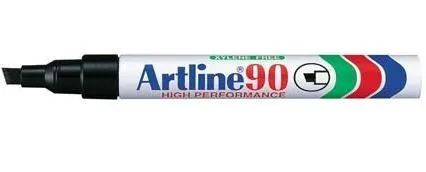 Artline EK90 Permanent Marker Chisel - Black (Box of 12)