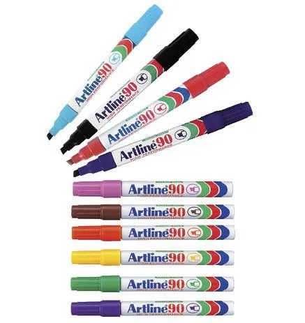 Artline EK90 Permanent Marker Chisel - Assorted (Box of 10)
