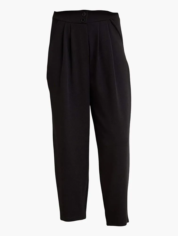 TRENDYOL Black Carrot Fit Scuba Knit Pants